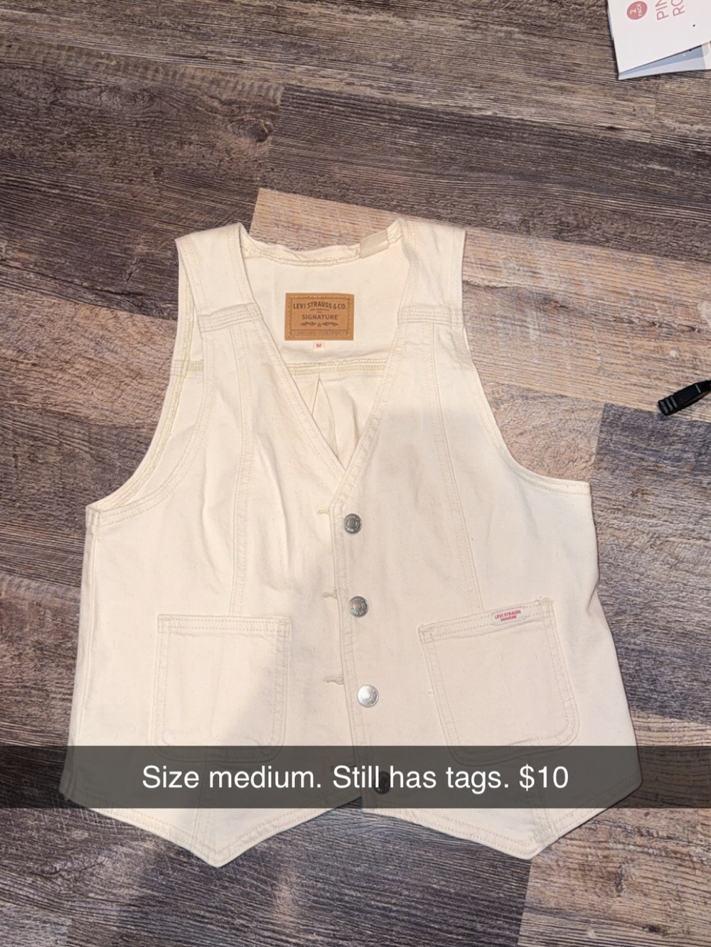 Levi's Cream Off-White Denim Vest